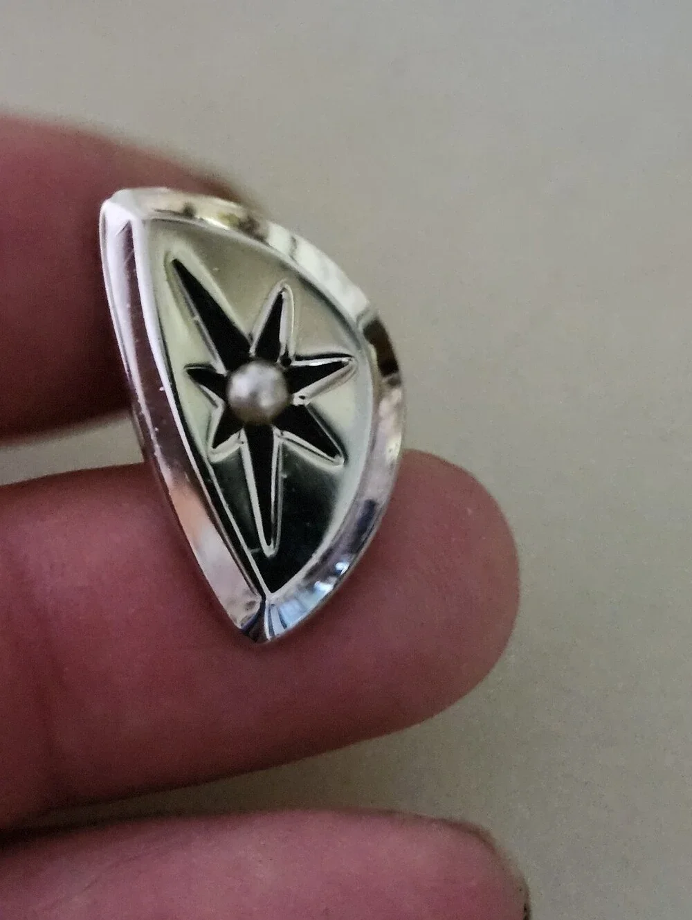 Vtg Mid Century Modern Hickok Silver Tone Cufflinks With Starburst Design